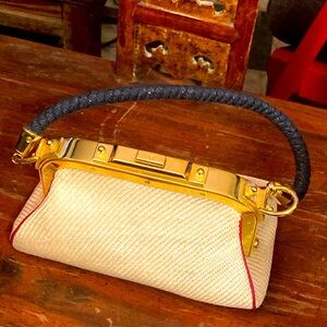 Ralph Lauren Canvas and Goldtone Hardware Purse